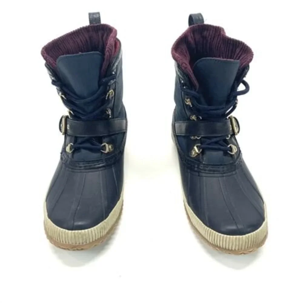 Tommy Hilfiger Womens 10M Twenzo Winter Boots Blue Ankle Lace Up Duck Boot